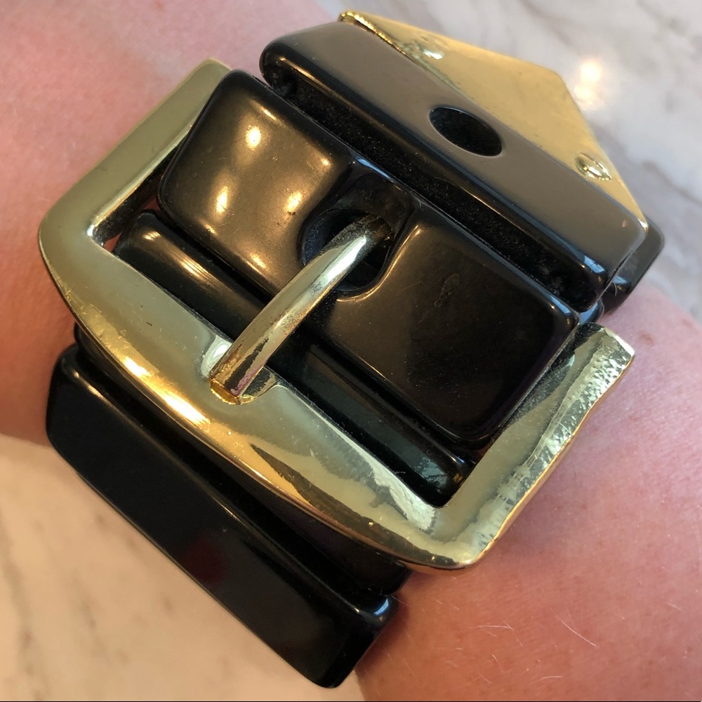 Black and Gold Buckle Bracelet